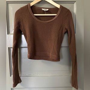 Madewell waffle knit crop shirt size small